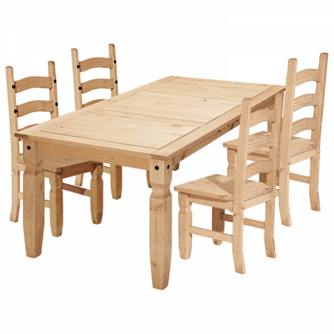 Jídelní set pro 4 osoby masiv borovice 4+1 CORONA 4432 