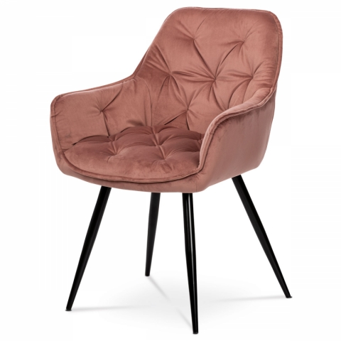 Jídelní židle starorůžová sametová, DCH-421 PINK4 