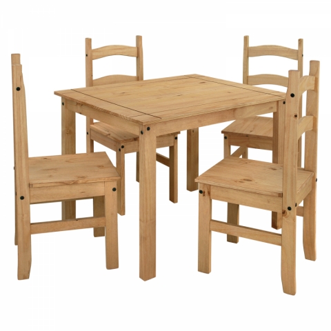 Jídelní set masiv borovice stůl 100x80 + 4 židle CORONA 3 161618